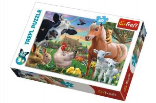 Obrázek z Puzzle Veselá Farma Zvířátka 33x22cm 60 dílků 